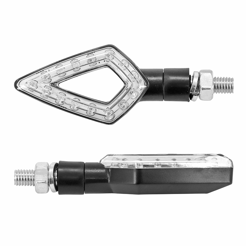 Clignotant Replay UNIVERSEL ARROW 14 LEDS BASE ABS TRANSPARENT - L 78mm - H 36mm 18mm HOMOLOGUE CE PAIRE