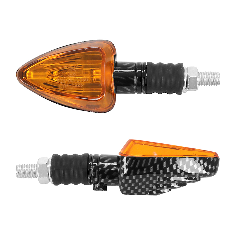 Clignotant Replay UNIVERSEL TRIANGLE A AMPOULE BA9S ORANGE - CARBONE BRILLANT BASE COURTE L 78mm - H 37mm 27mm HOMOLOGUE CE PAIRE