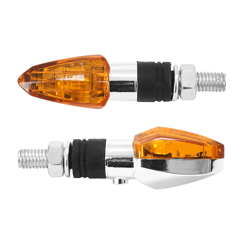Clignotant Replay UNIVERSEL MICRO FLECHE A AMPOULE BAU9S ORANGE - CHROME L 54mm - H 20mm 21mm HOMOLOGUE CE PAIRE