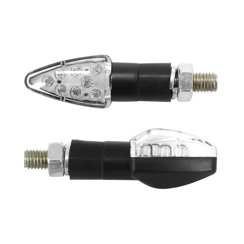 Clignotant Replay UNIVERSEL MICRO FLECHE 8 LEDS TRANSPARENT - L 55mm - H 20mm 23mm HOMOLOGUE CE PAIRE