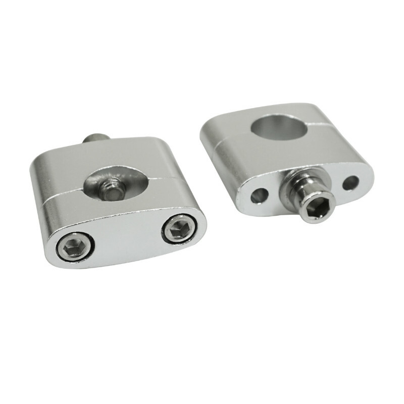 Pontet de guidon Replay UNIVERSEL STANDARD ALU DIAM 22,2mm ENTRAXE 35mm ARGENT VIS INOX M7 H45 x L53 l20 mm PAIRE