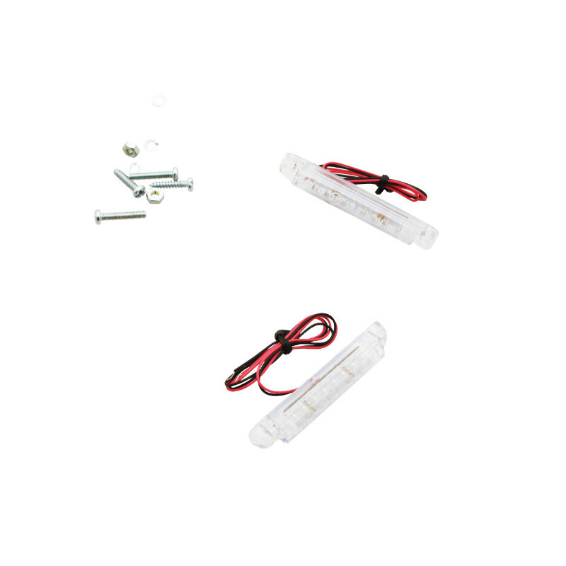 Clignotant Replay UNIVERSEL BARETTE 8 LEDS TRANSPARENT L 60mm - H 8mm 8mm HOMOLOGUE CE PAIRE