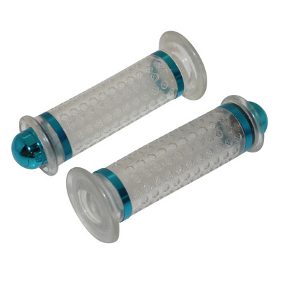 Poignées de guidon Replay SCOOTER - 50 A BOITE DOME TRANSPARENT - BLEU CLOSED END PAIRE