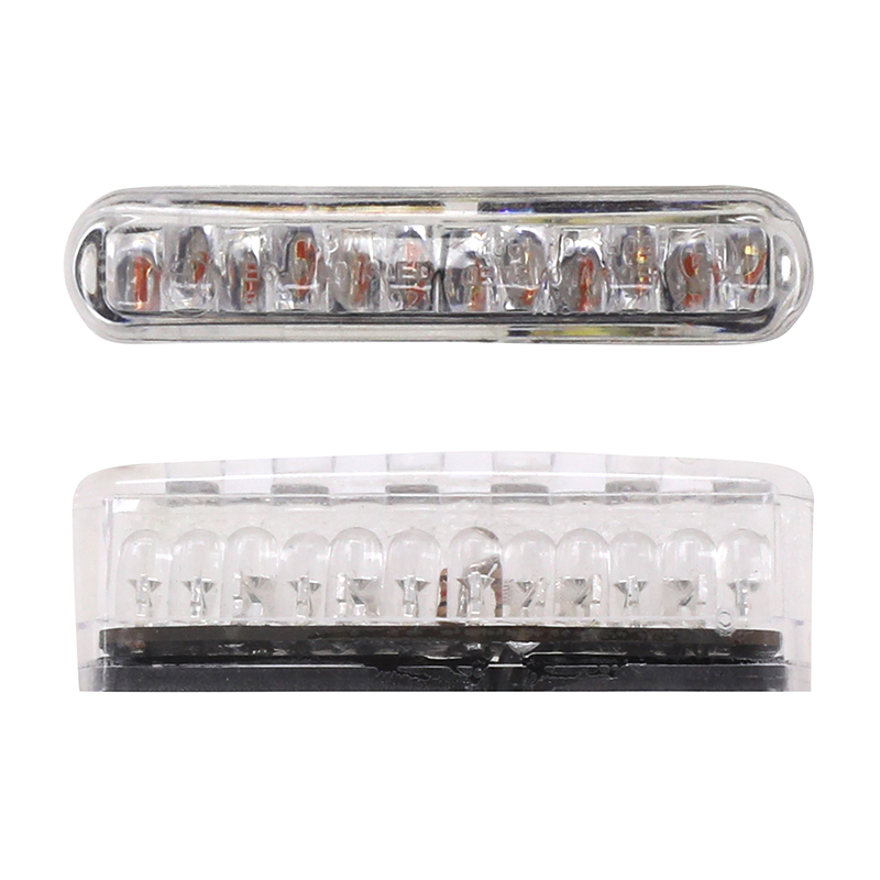 Clignotant Replay UNIVERSEL BARETTE MINI 12 LEDS TRANSPARENT - L 40 mm - H 8 mm 13 mm HOMOLOGUE CE PAIRE