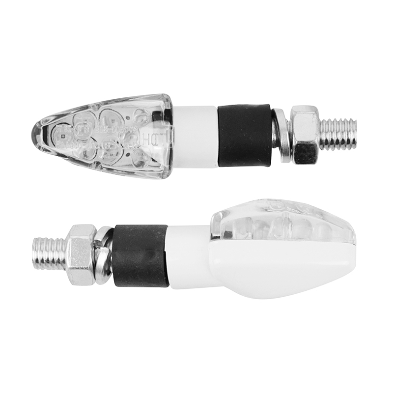 Clignotant Replay UNIVERSEL MICRO FLECHE 8 LEDS TRANSPARENT - BLANC L 55mm - H 20mm 23mm HOMOLOGUE CE PAIRE