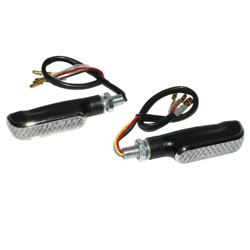 Clignotant Replay UNIVERSEL FUSE 10 LEDS TRANSPARENT - FONCTION FEU AR STOP 80mm - H 18mm - L 28mm HOMOLOGUE CE PAIRE