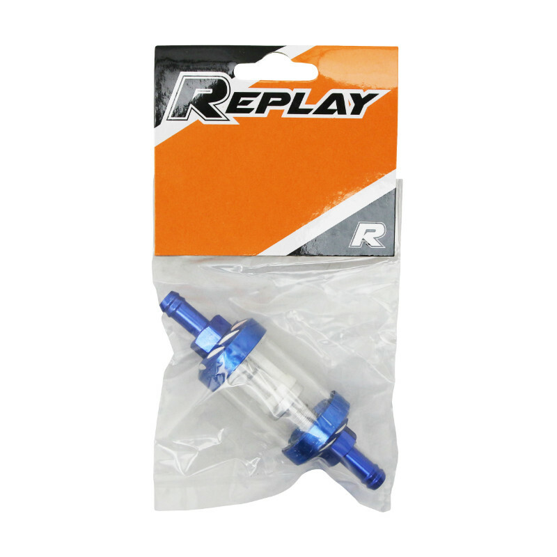 Filtre à essence Replay CYLINDRIQUE ALU DIAM 6mm TRANSPARENT - BLEU
