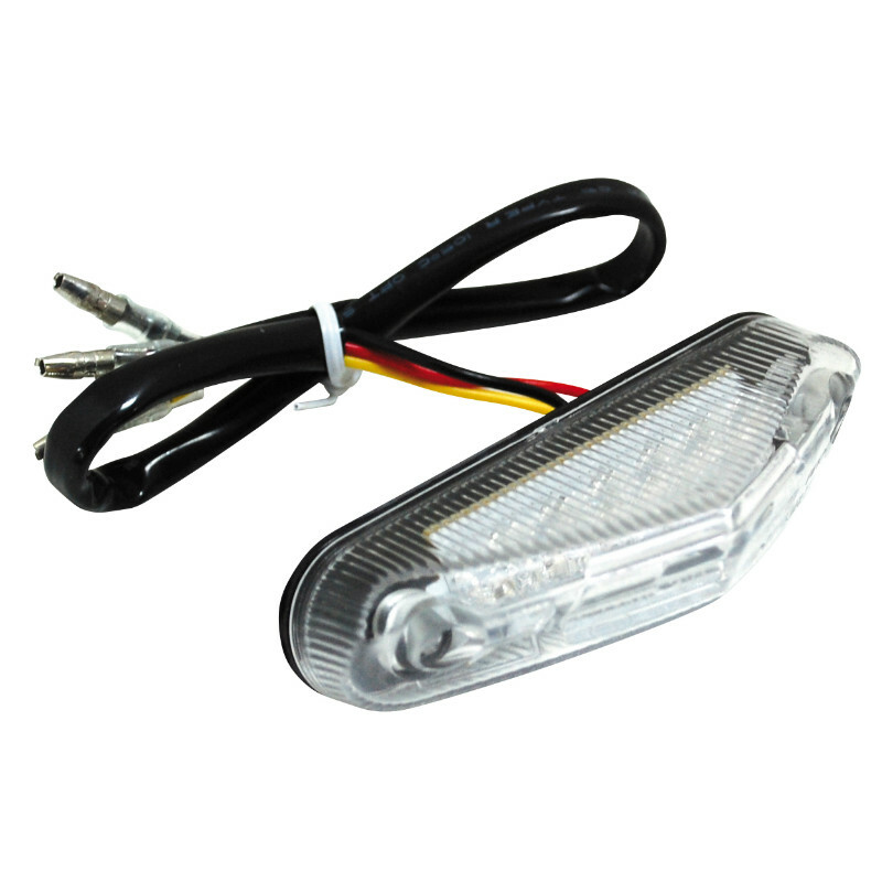 Feux arrière Replay FEU 50 A BOITE - MOTO TRIANGLE TRANSPARENT LEDS 6 ROUGES HOMOLOGUE CE