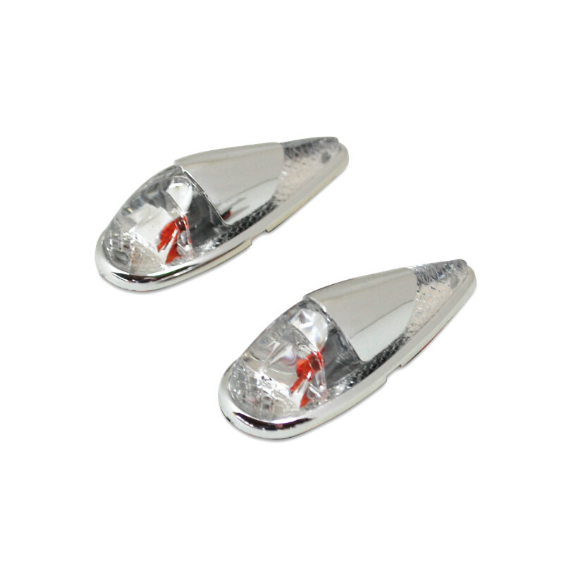 Clignotant Replay DECO GOUTTE EAU FENDER TRANSPARENT - CHROME AMPOULE ORANGE L 61mm - H 22mm 18mm PAIRE