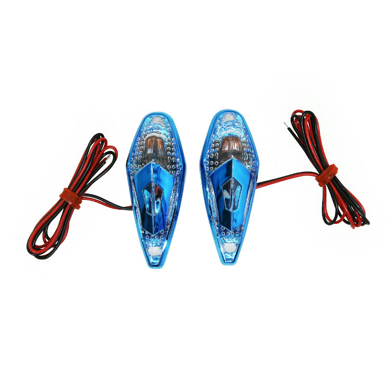 Clignotant Replay DECO GOUTTE EAU WING TRANSPARENT - BLEU AMPOULE ORANGE L 62mm - H 23mm 18mm PAIRE