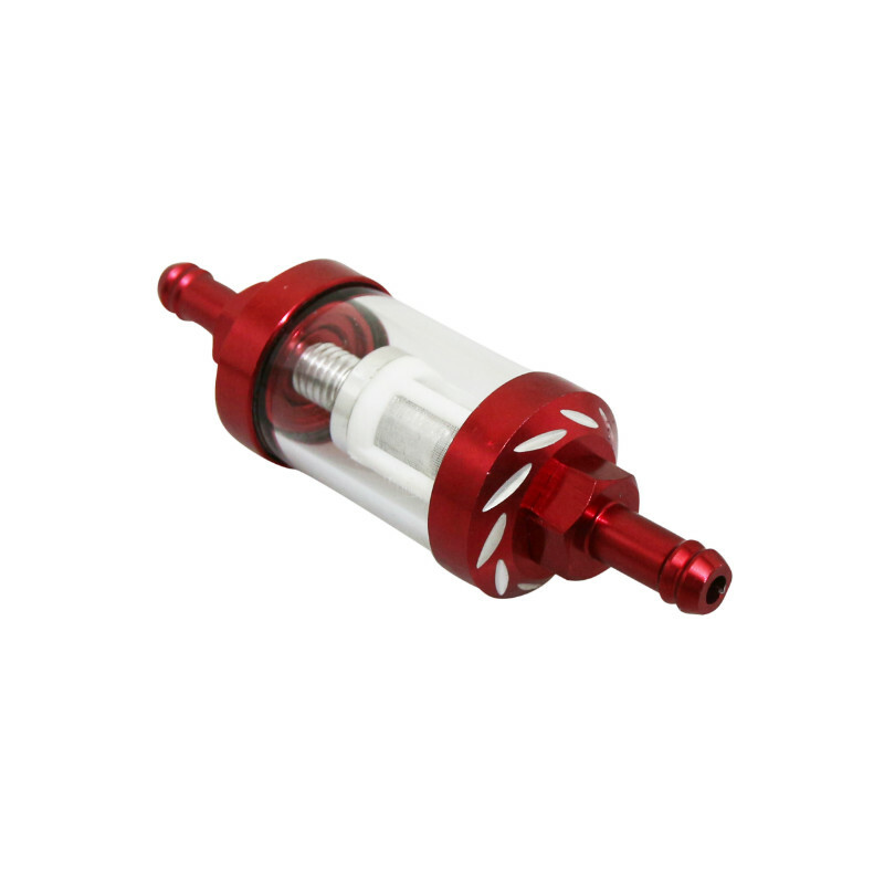 Filtre à essence Replay CYLINDRIQUE ALU DIAM 6mm TRANSPARENT - ROUGE