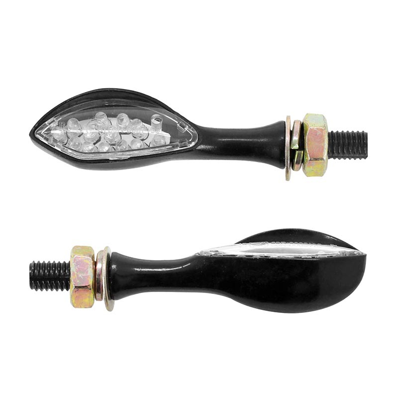 Clignotant Replay UNIVERSEL SMILE MOUTH 15 LEDS BASE ALU TRANSPARENT - L 63mm - H 18mm 22mm HOMOLOGUE CE PAIRE