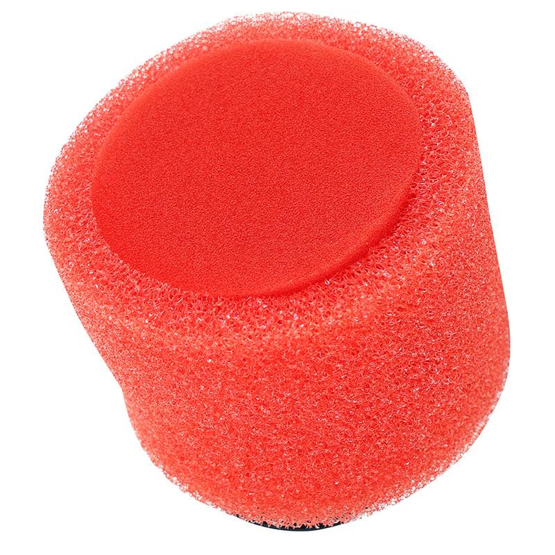 Filtre à air Replay DOUBLE MOUSSE CARBU PWK 21 A 34 mm FIXATION COUDEE 45 DIAM 49 mm ROUGE