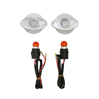 Clignotant Replay DECO CAT'S - EYES OVALE TRANSPARENT - BLANC AMPOULE ORANGE L 71mm - H 36mm 12mm