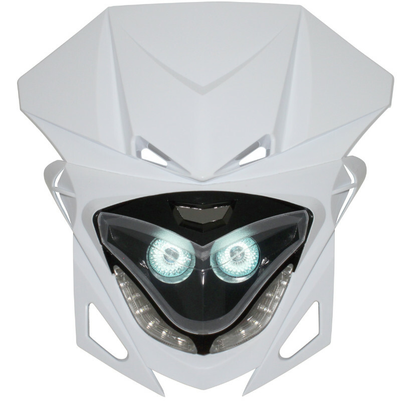 Plaque phare Replay TETE FOURCHE 50 A BOITE UNIVERSEL RR8 BLANC - LEDS BLANCHES
