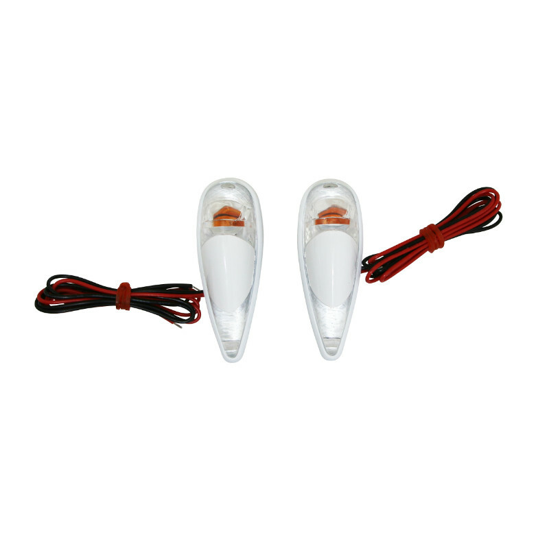 Clignotant Replay DECO GOUTTE EAU FENDER TRANSPARENT - BLANC AMPOULE ORANGE L 62mm - H 23mm 18mm PAIRE