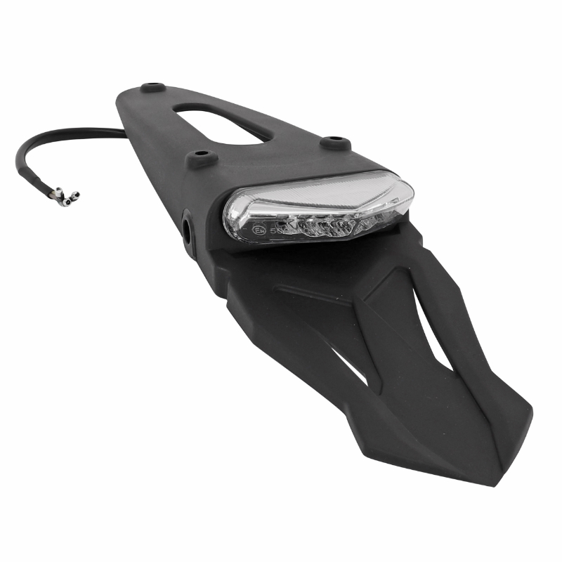 Eclairage de plaque Replay SUPPORT IMMATRICULATION FEU 50 A BOITE - MOTO WING TRANSPARENT LEDS L 348mm - H 55mm 97mm HOMOLOGUE CE