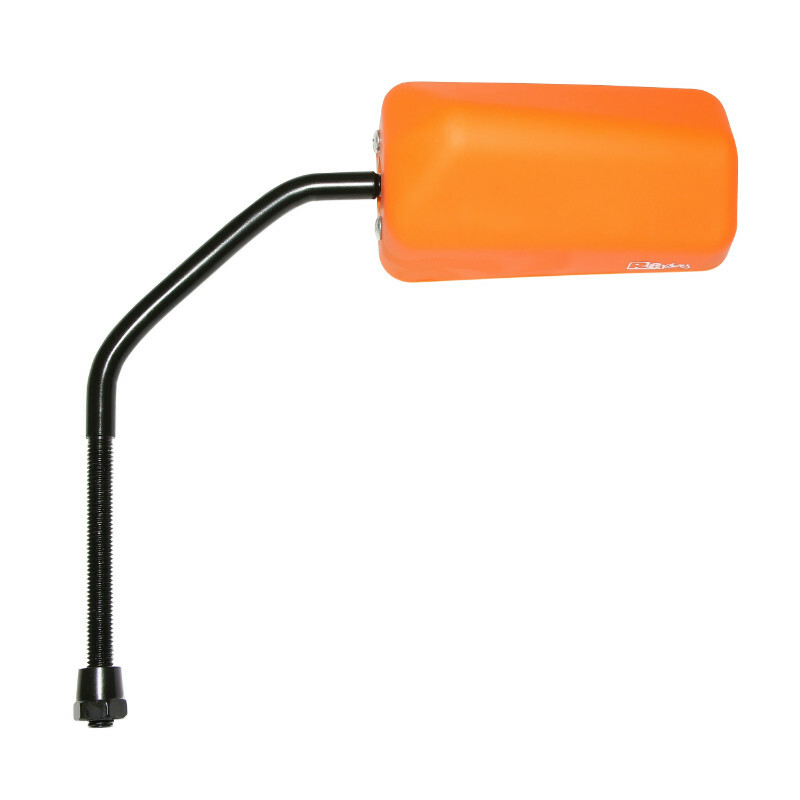 Rétroviseur Replay SCOOT F1 RUBBER MAT ORANGE FLUO DIAM 8 REVERSIBLE x1 TIGE LONGUE
