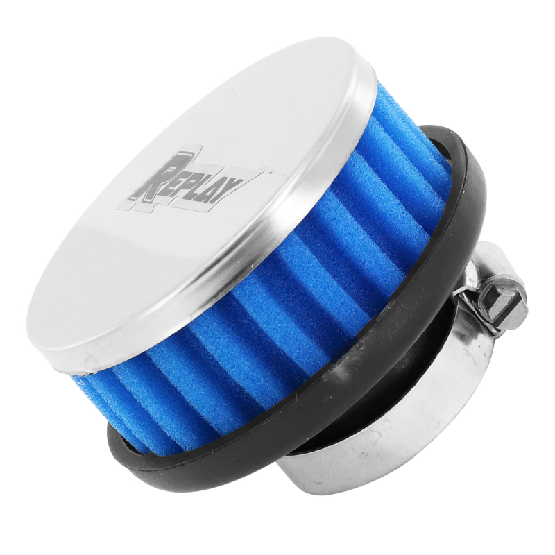 Filtre à air Replay R BOX FD CHROME - BLEU FIXATION DROITE DIAM 35 - 28