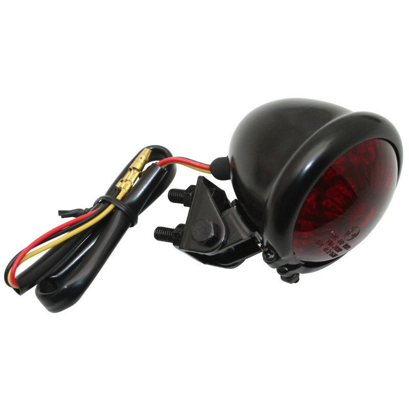 Feux arrière Replay FEU 50 A BOITE - MOTO ROND ACIER ROUGE - LEDS STOP POSITION 8 ROUGES HOMOLOGUE CE