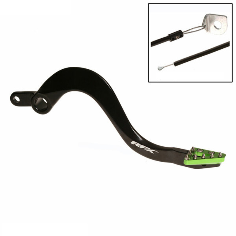 Pédale de frein RFX arrière Pro ST (Anodisé dur noir/vert)