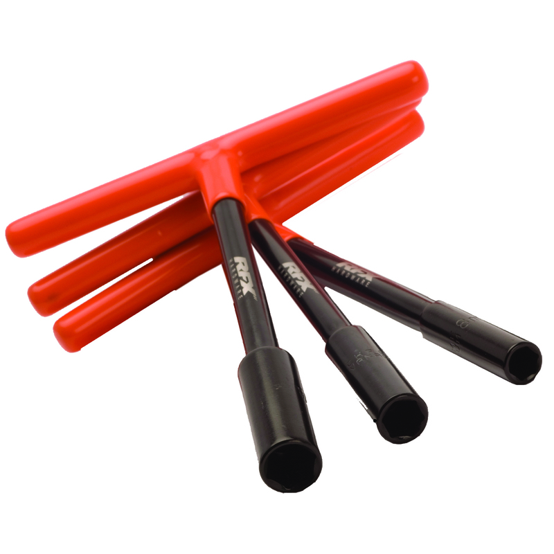 Clé en T RFX Jeu Pro Noir Orange empreinte standard poignée caoutchouc 8mm 10mm 12mm