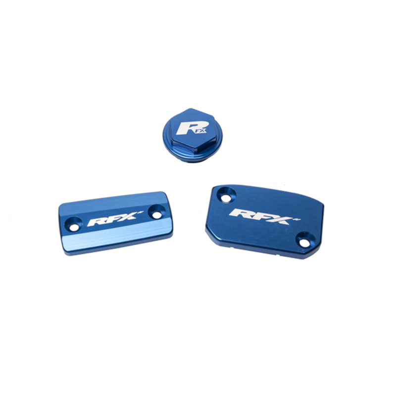 Couvercle maitre cylindre de frein RFX Jeu bouchons réservoir Pro Bleu Frein Brembo embrayage Magura