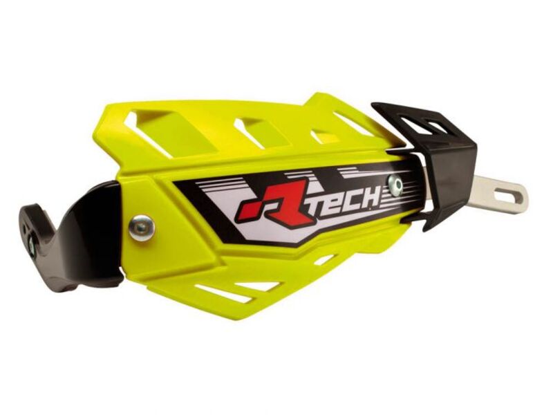 Protèges-mains Racetech FLX intégral jaune fluo avec renfort alu