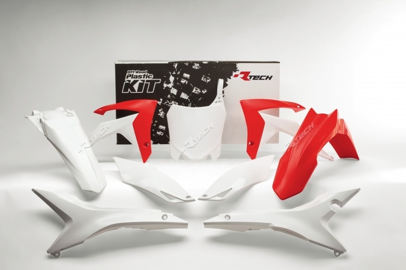 Kit plastiques Racetech couleur origine rouge/blanc