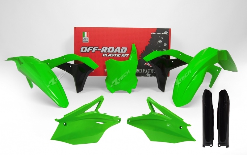 Kit plastiques Racetech vert fluo/noir