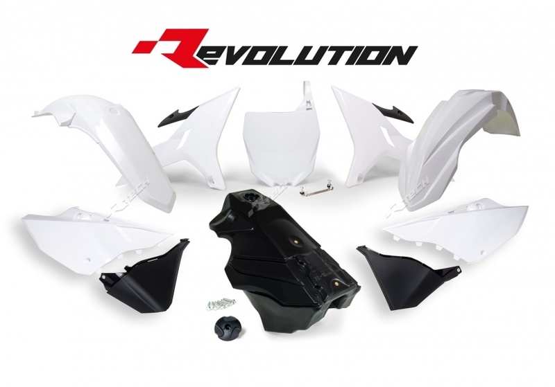 Kit plastiques Racetech Revolution + réservoir blanc/noir
