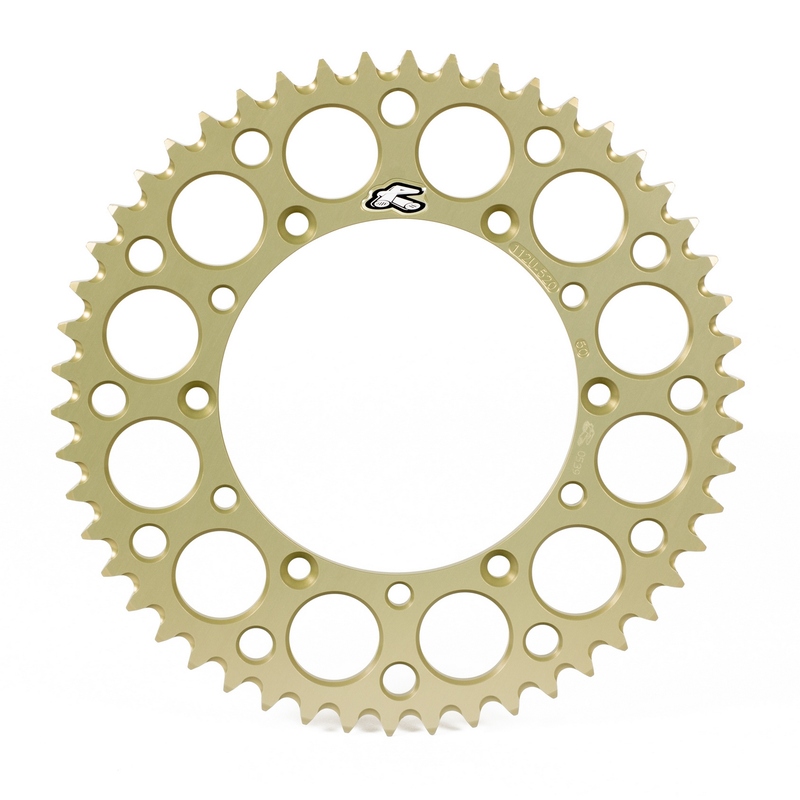 Couronne Renthal aluminium Ultra-Light anti-boue anodisé dur 123U - 520