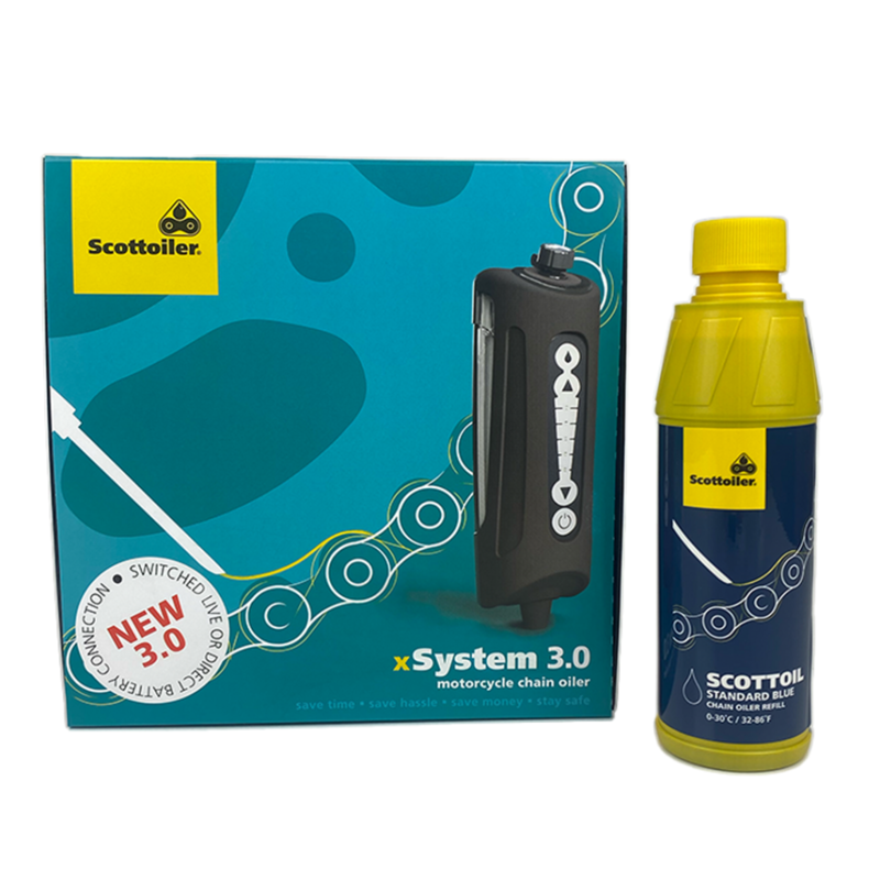 Graisse chaine Scottoiler de électronique xSystem 3.0 + bleu standard 250ml
