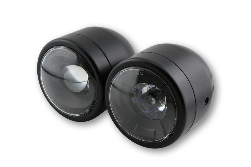 Phare avant Shin Yo LED Twin noir montage latéral