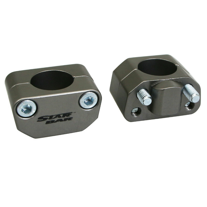 Pontet de guidon Star Bar UNIVERSEL ALU DIAM 28,6mm TITANE PAIRE