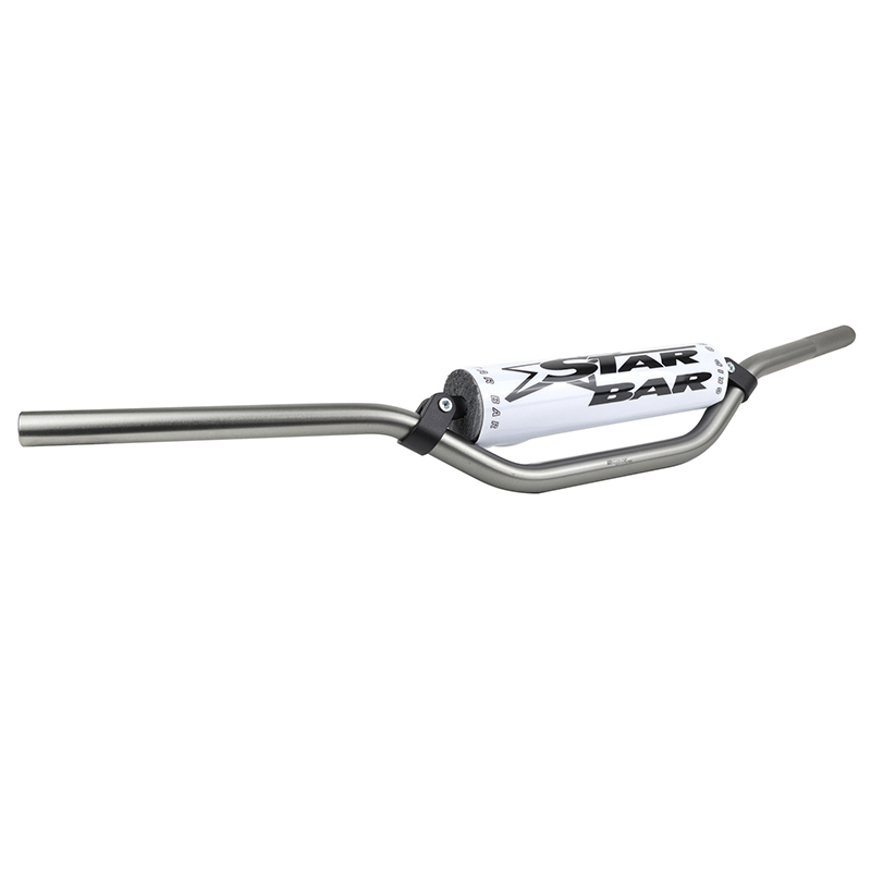 Guidon Star Bar MOTO CROSS MX - ENDURO ALU 2014 T6 DIAM 22,2mm L800mm H86mm TITANE RENFORT - MOUSSE BLANCHE