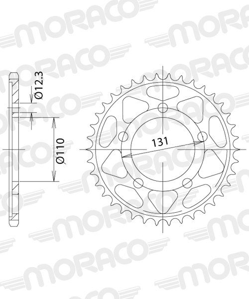 Couronne SuperProx Noir 44 dents