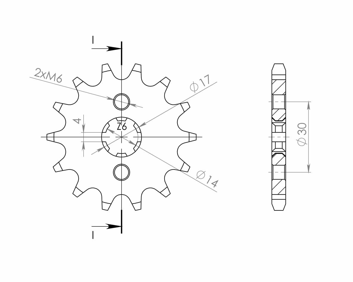 Output shaft sprocket SuperProx 14 teeth