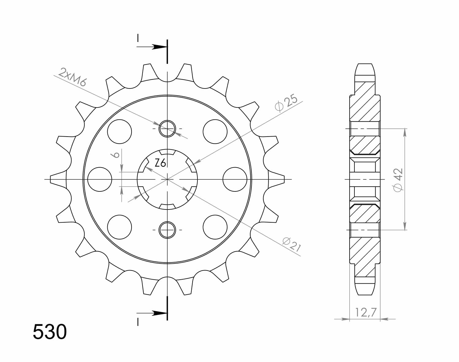 Gearbox output sprocket SuperProx 18 teeth