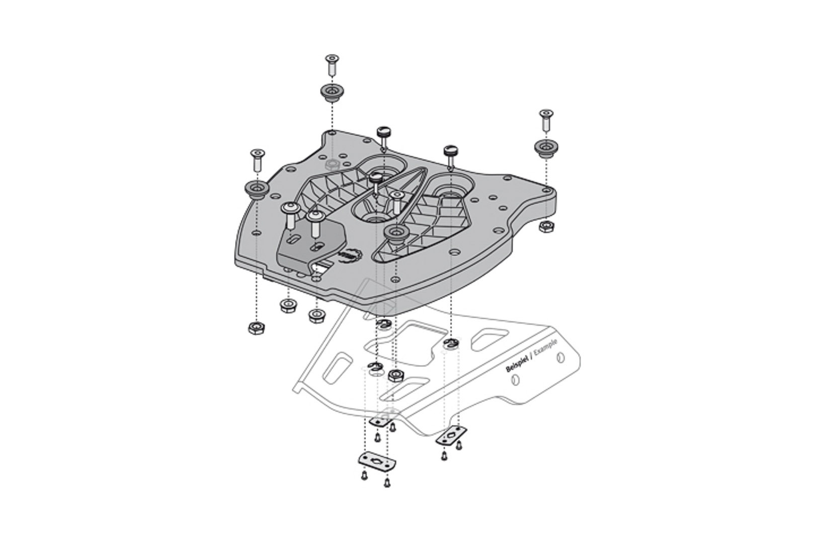 Kit de fixation Bagagerie SW-MOTECH Pour Top case TRAX sur ALU-RACK