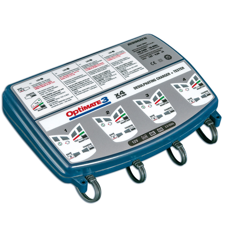 Battery charger Tecmate 3 x4 BANK 12V AT 0.8A - TM 454 PRO