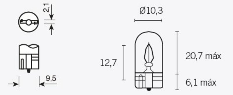 Ampoule Tecnium T10 12V 3W - x10