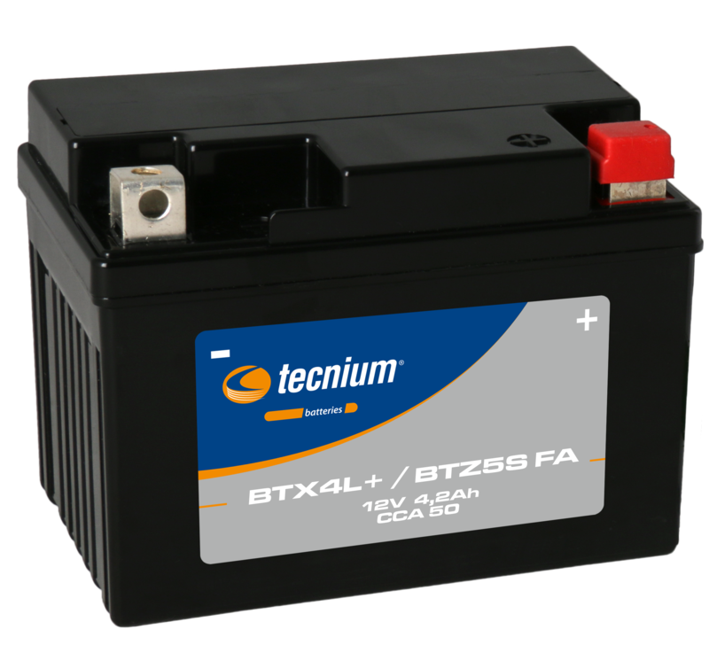 Batterie Tecnium sans entretien activé usine - BTX4L+/BTZ5S