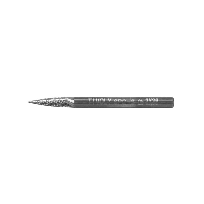 Lime carbure Tivoly MINI FRAISE OGIVE DIAM 3 mm L 38 mm FORME BRISE COPEAUX