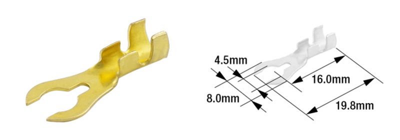 Connectique Tour Max Cosses à fourche mâle Ø4.5mm type B-21 (par 100)
