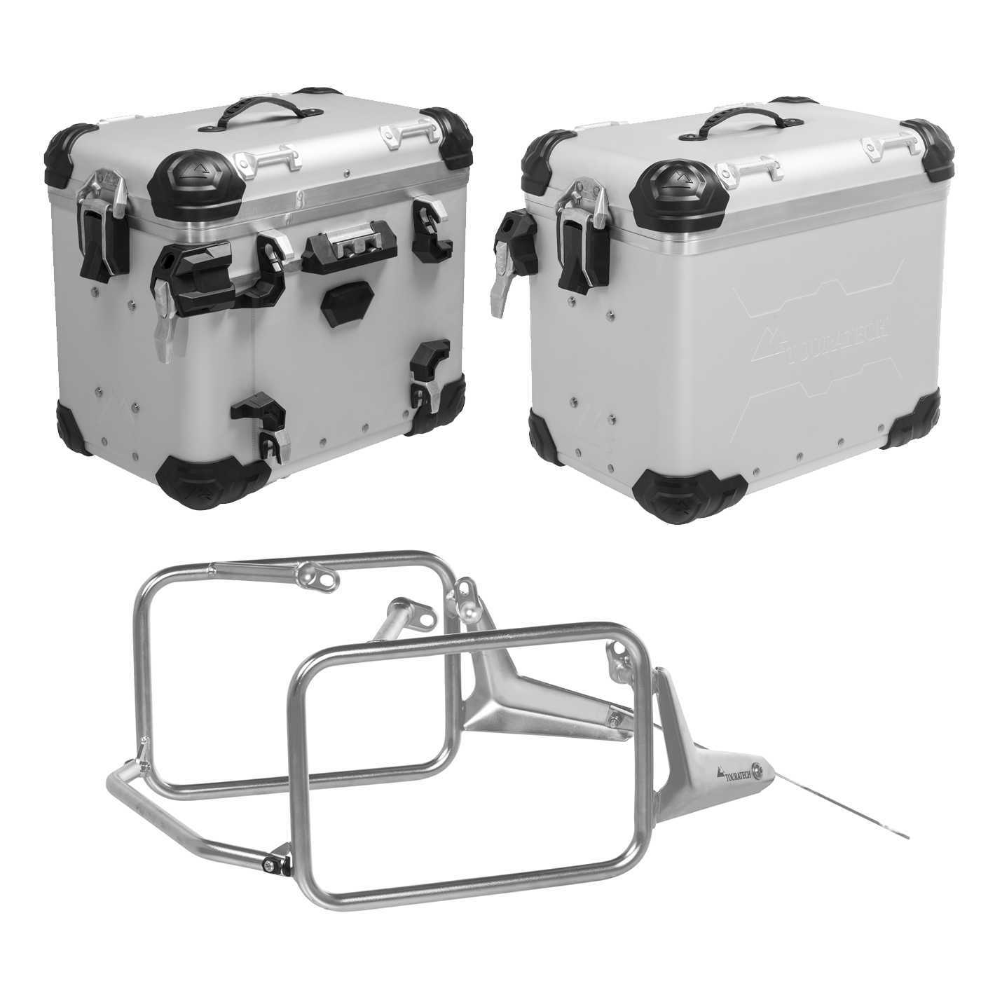 Valise Touratech Kit complet ZEGA Evo 45/45 - Support gris inclus - Anodisé gris
