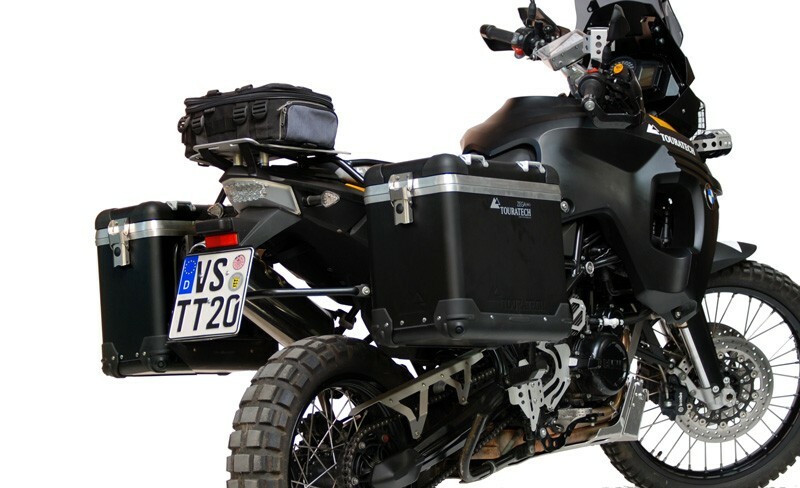 Valise Touratech ZEGA Pro 31/38 - Support noir inclus - Anodisé noir