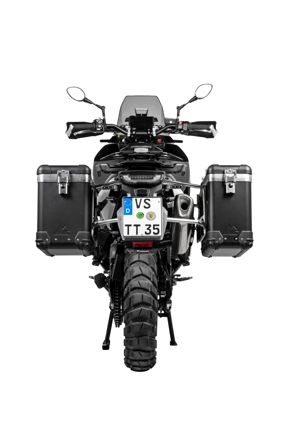 Valise Touratech ZEGA Pro 31/38 - Support gris inclus - Anodisé noir