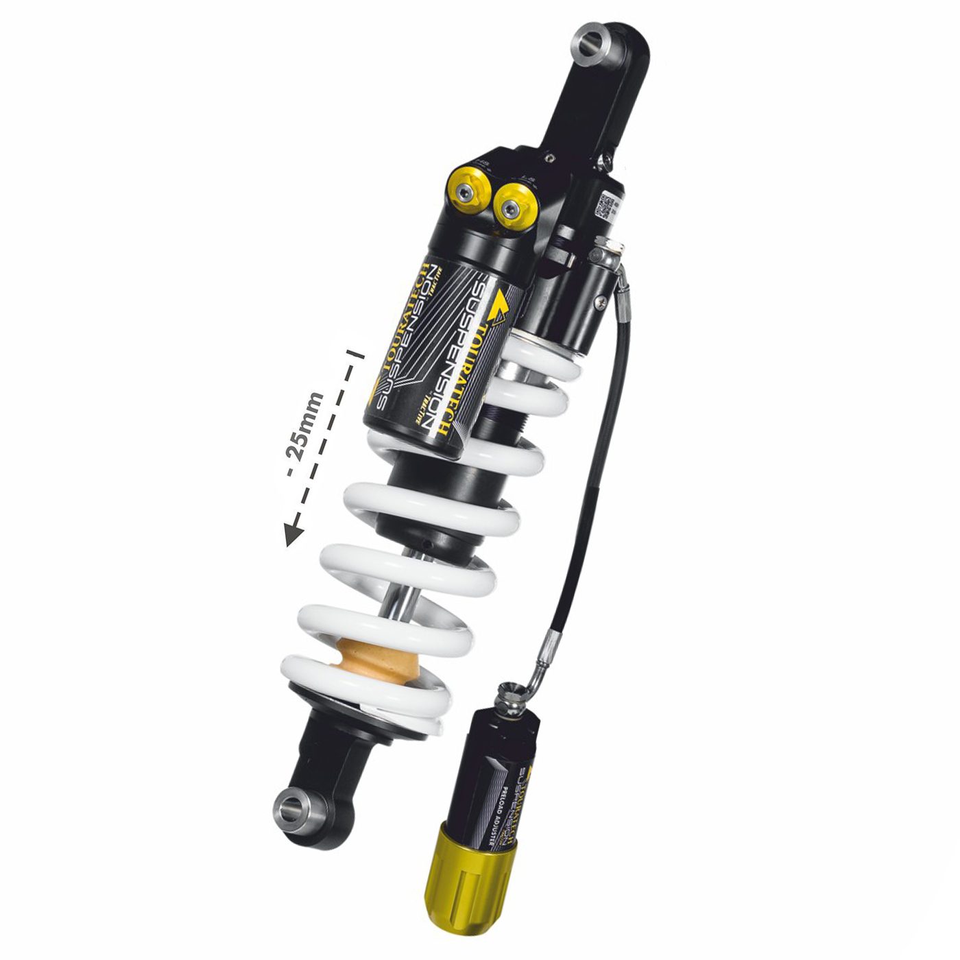 Amortisseur Touratech EXTREME (-25 mm) - Noir - Jaune