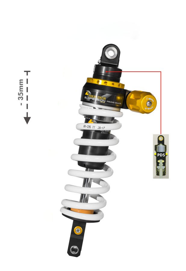 Amortisseur Touratech Level 2 (-35 mm) - Blanc